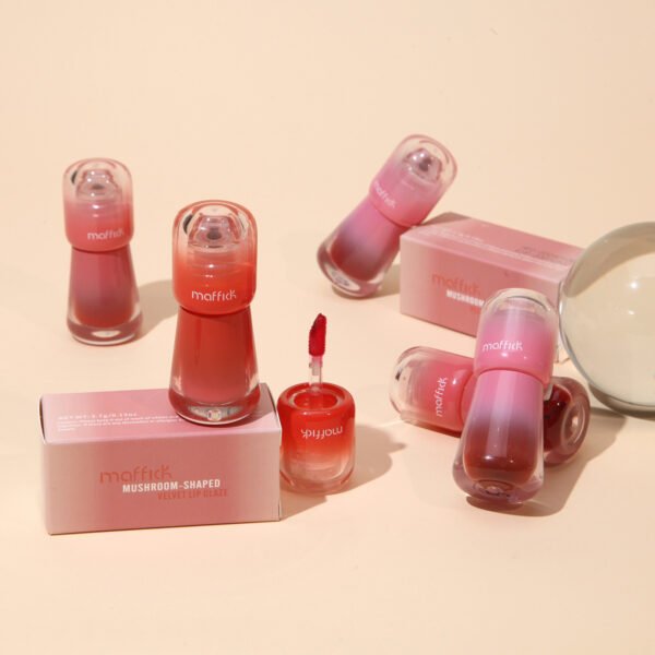 MAFFICK Moisturizing Mushroom Lip Glaze Moisturizing and Easy to Color Mirror Glass Lipstick Manufacturer Wholesale OEM Private Label - Image 2