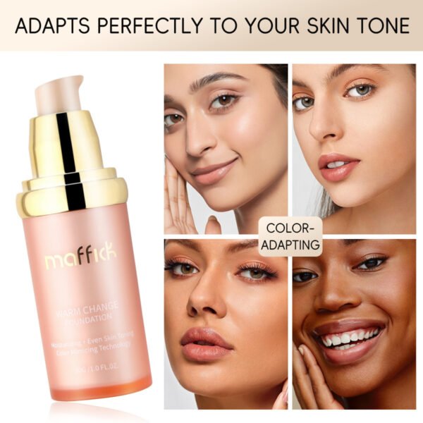 MAFFICK 4-in-1 Concealer Color Changing Liquid Foundation Sunscreen Mid-Spectrum Waterproof Non-Removing Makeup Warm-Changing Brightening Long-lasting Moisturizing Manufacturer OEM Private Label