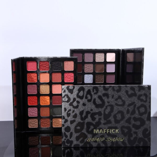 MAFFICK 24-Color Leopard Print Eyeshadow Palette Chameleon Pearlescent Matte Long-lasting Makeup Manufacturer Wholesale OEM Private Label - Image 3