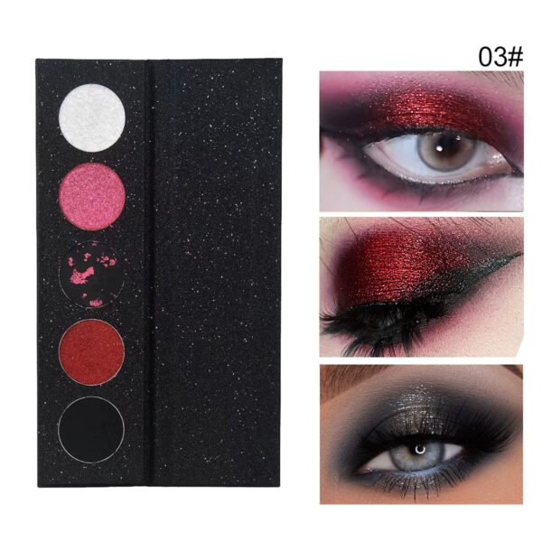 MAFFICK Eyeshadow Palette 5 Colors Extremely Dark Eyeshadow Palette Long-Lasting Non-Removing Metal Pearlescent Manufacturer OEM Private Label - Image 3