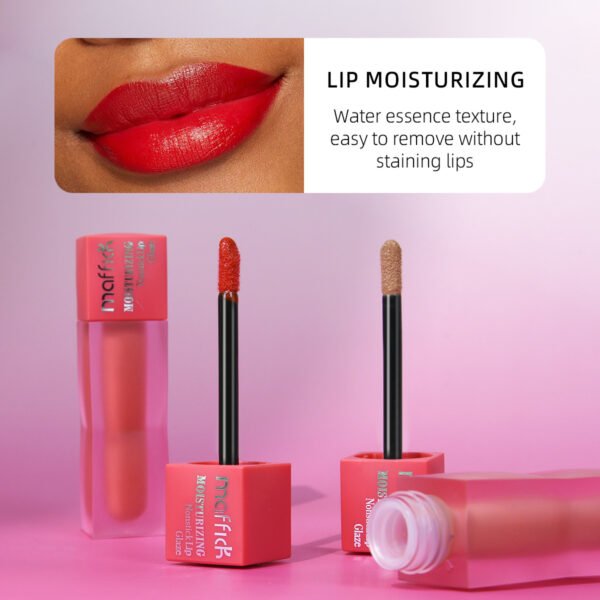 MAFFICK Moisturizing Non-stick Lip Glaze Matte Velvet Waterproof Lip Glaze Chocolate Color Factory Wholesale OEM Private Label - Image 4