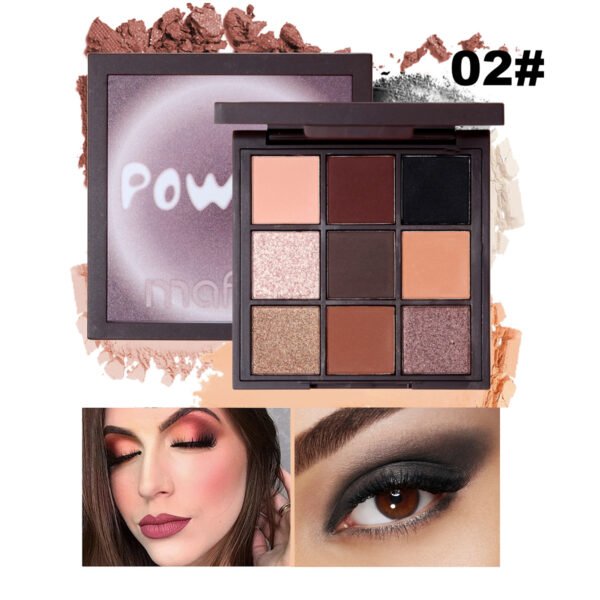 MAFFICK Multi-Color Eyeshadow Matte Earth Color Eyeshadow Pearlescent Cream Nine Color Eyeshadow Palette European and American Eyeshadow Manufacturer OEM Private Label - Image 4