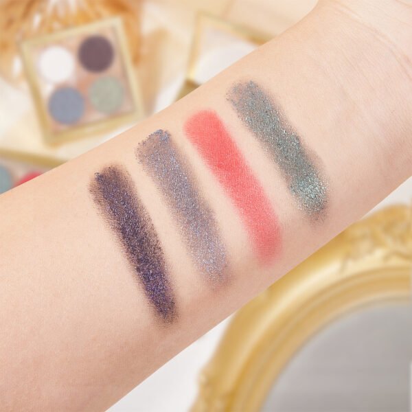 MAFFICK Four-Color Pearlescent Eyeshadow Palette Transparent Gilt Matte Fine Glitter Waterproof Easy-Blend Makeup Eyeshadow Manufacturer OEM Private Label - Image 4
