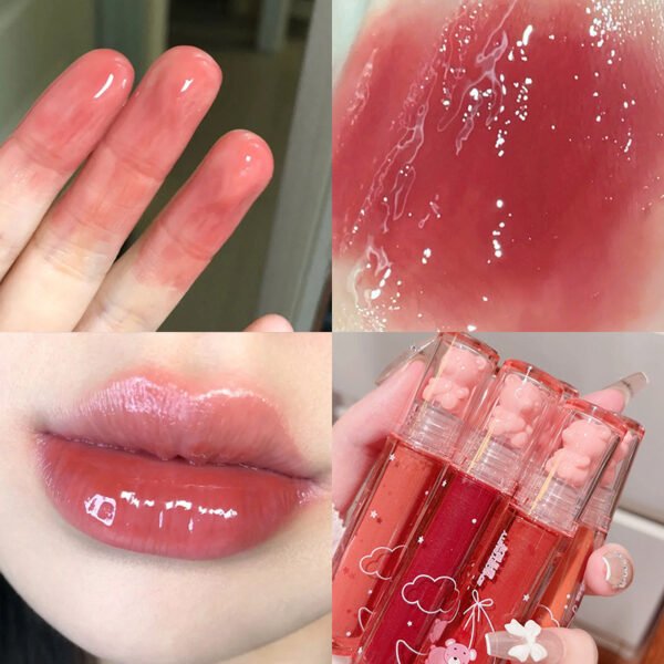 MAFFICK Bear Crystal Frozen Strawberry Water Glow Lip Glaze Mirror Whitening Versatile Puff Lip Mirror Lipstick Manufacturer Wholesale OEM Private Label - Image 11