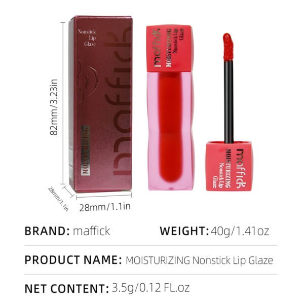 MAFFICK Moisturizing Non-stick Lip Glaze Matte Velvet Waterproof Lip Glaze Chocolate Color Factory Wholesale OEM Private Label - Image 5