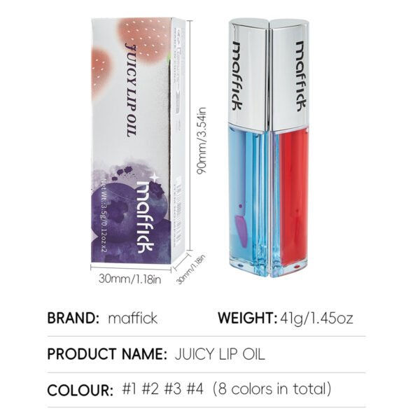MAFFICK Fruit Lip Oil Magnetic Suction Two Bottles Dual Flavors Moisturizing Hydrating Fading Lip Marks Manufacturer OEM Private Label - Image 5