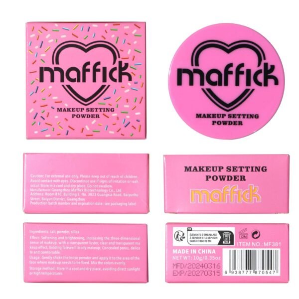 MAFFICK Girl Heart Control Oil Setting Loose Powder Delicate Skin Friendly Waterproof Long-lasting Brightening Concealer European and American Popular Makeup Amazon Popular Manufacturer Wholesale OEM Private Label - Image 5