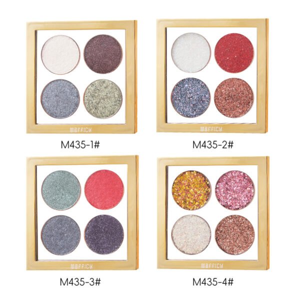 MAFFICK Four-Color Pearlescent Eyeshadow Palette Transparent Gilt Matte Fine Glitter Waterproof Easy-Blend Makeup Eyeshadow Manufacturer OEM Private Label - Image 6
