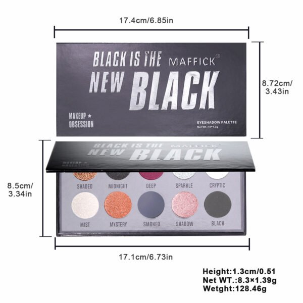 MAFFICK 10 Color Eyeshadow Palette Smoky Makeup Pearlescent Glitter Eyeshadow Manufacturer OEM Private Label - Image 6