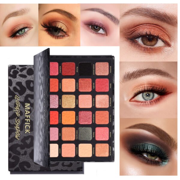 MAFFICK 24-Color Leopard Print Eyeshadow Palette Chameleon Pearlescent Matte Long-lasting Makeup Manufacturer Wholesale OEM Private Label - Image 7