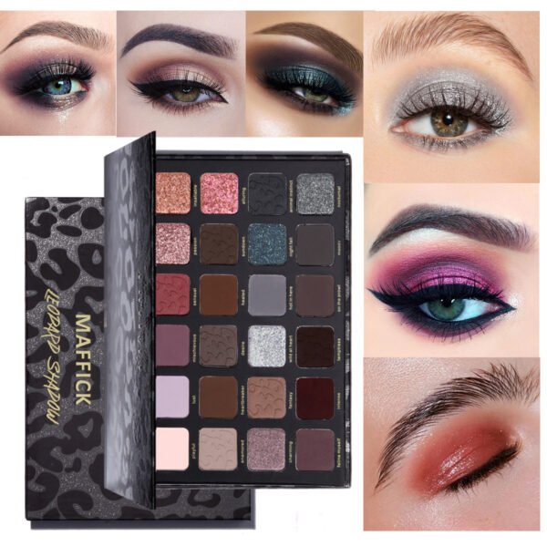 MAFFICK 24-Color Leopard Print Eyeshadow Palette Chameleon Pearlescent Matte Long-lasting Makeup Manufacturer Wholesale OEM Private Label - Image 8