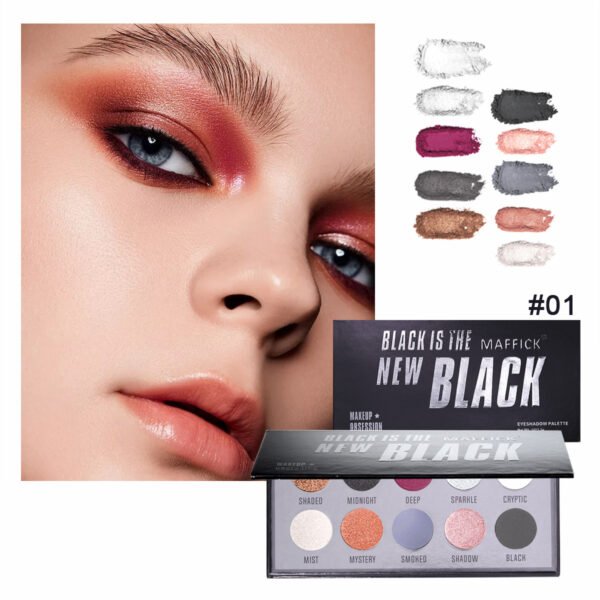 MAFFICK 10 Color Eyeshadow Palette Smoky Makeup Pearlescent Glitter Eyeshadow Manufacturer OEM Private Label - Image 8